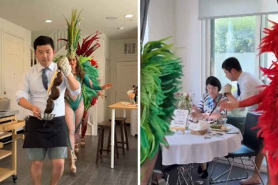 Americano criou churrascaria brasileira em casa para almoço de família -  (crédito: Instagram / @pov_husband)