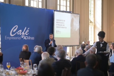 O prefeito falou sobre a revitalização do Centro de BH em encontro com empresários e comerciantes no Automóvel Clube  -  (crédito: Leandro Couri/EM/D.A Press )