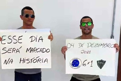 Gleidson e Eduardo Azevedo brincam com goleada entre Cruzeiro e Atlético e são criticados nas redes sociais -  (crédito: Reprodução/Instagram)