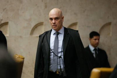 Ministro Alexandre de Moraes vota pela condenação de homem que sentou em sua cadeira durante os ataques golpistas de 8 de janeiro -  (crédito: Victor Piemonte/STF)