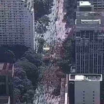 Imagens aéreas mostram ato de Bolsonaro esvaziado neste domingo (29) - Reprodução/GloboNews