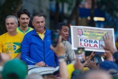 Bolsonaro reuniu apoiadores na Paulista na tarde deste domingo (29/6) -  (crédito: Miguel Schincariol/AFP)