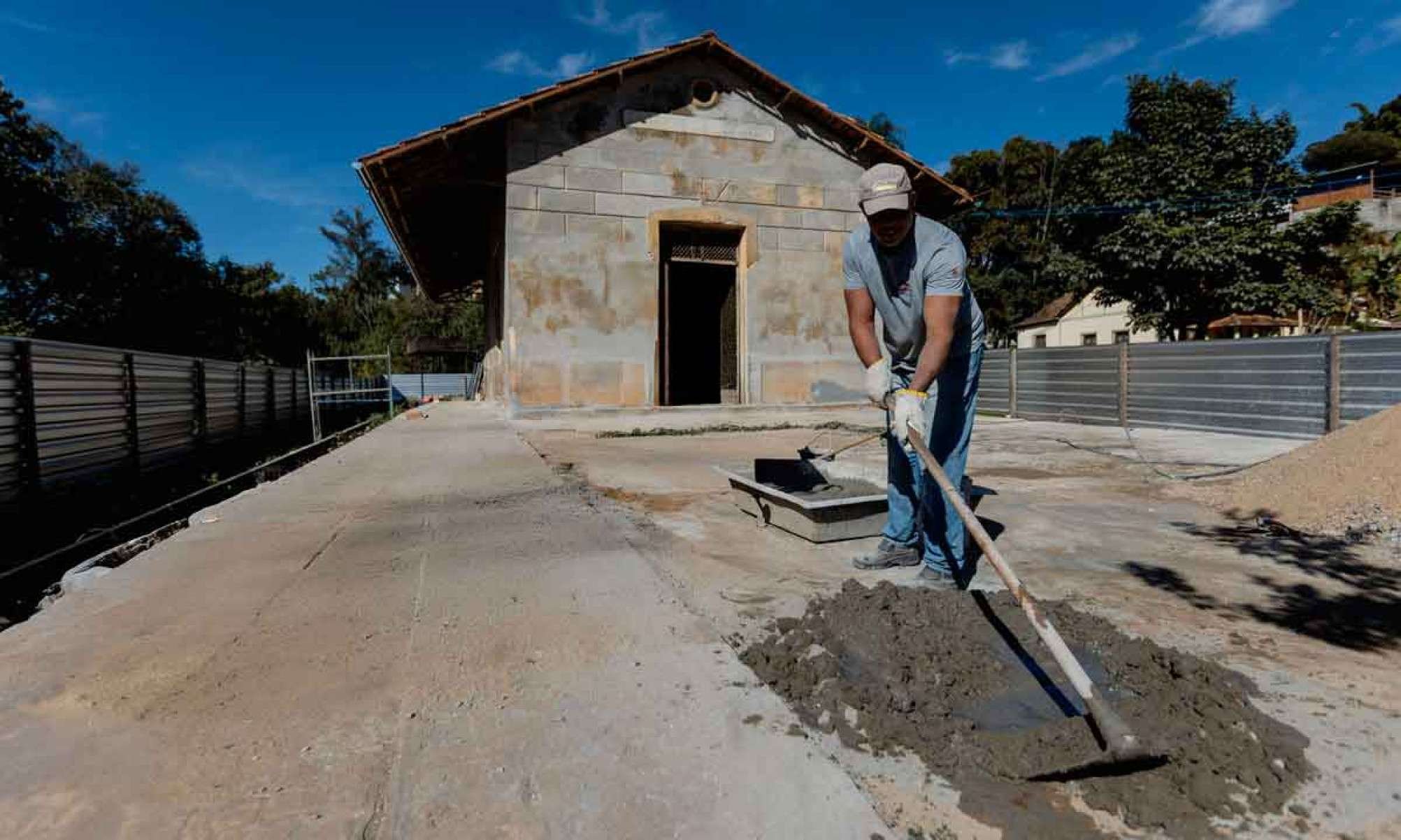 Centenária estação ferroviária do distrito de Engenheiro Corrêa, em Ouro Preto, está com obras de restauro bem adiantadas