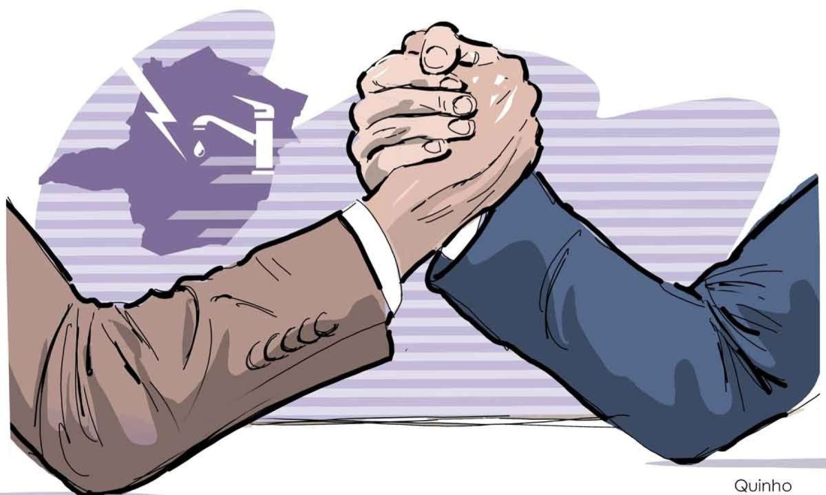 Zema e Mateus Simões, dois pré-candidatos às eleições de 2026, nada têm a ganhar politicamente com o Propag -  (crédito: Quinho)