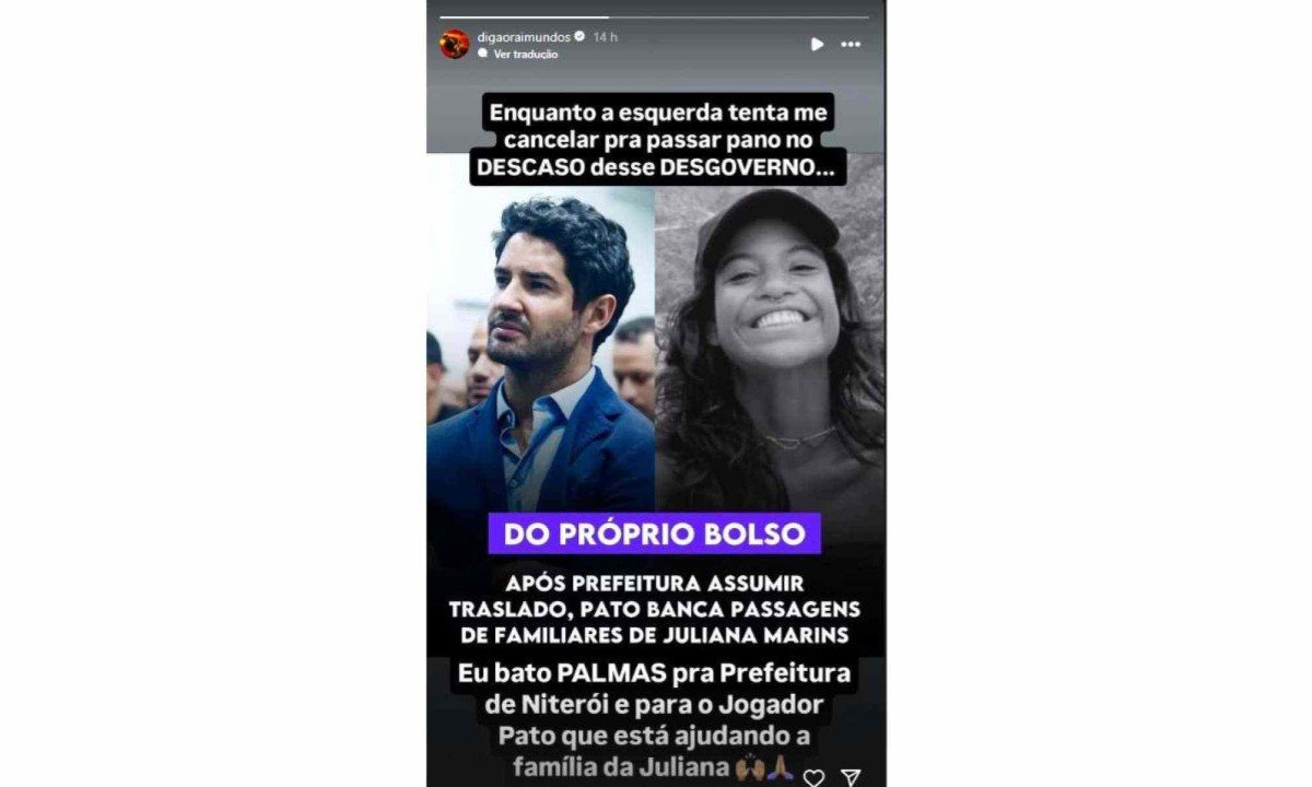 Story de Digão critica governo Lula