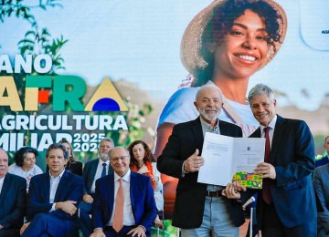 Governo realizou cerimônia no Palácio do Planalto para lançar o novo Plano Safra -  (crédito: Ricardo Stuckert/PR)