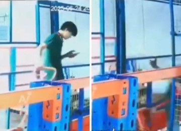 Homem não viu que elevador não estava no local e caiu em poço -  (crédito: Reprodução / redes sociais)