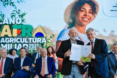 Governo realizou cerimônia no Palácio do Planalto para lançar o novo Plano Safra -  (crédito: Ricardo Stuckert/PR)