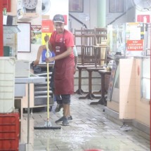 Incêndio em restaurante mobiliza bombeiros no Centro de BH - Marcos Vieira/EM/D.A.Press