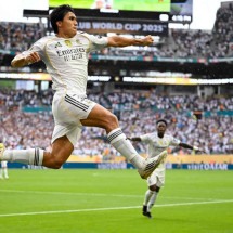 O Real Madrid, do atacante Gonzalo García, chega como favorito ao título do Mundial, mas Palmeiras e Fluminense correm por fora -  (crédito: Patricia DE MELO MOREIRA / AFP)