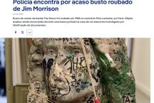 Escultura roubada do túmulo de Jim Morrison é achada em operação contra corrupção - Reprodução Deutsche Welle 