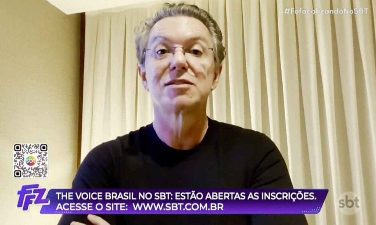 Boninho quebra o silêncio e anuncia The Voice no SBT ao vivo - (crédito: Tupi - Pablo Oliveira) Boninho quebra o silêncio e anuncia The Voice no SBT ao vivo - (crédito: Tupi - Pablo Oliveira)