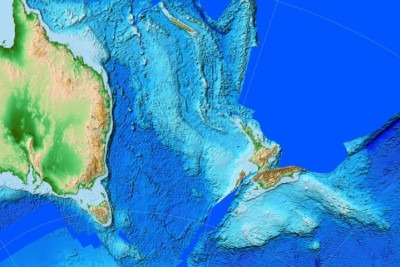 Uma equipe de geólogos descobriu uma vasta região de terra submersa no Pacífico Sul, indicando ser um oitavo continente que havia desaparecido. -  (crédito: Wikimedia Commons)
