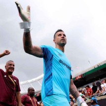 Fábio, goleiro do Fluminense, após a vitória sobre o Al-Hilal, que garantiu a vaga na semifinal da Copa de Clubes -  (crédito: Megan Briggs/Getty Images via AFP)
