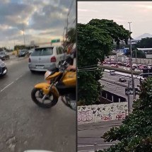 Criminosos fazem arrastão na Av. Brasil e motoristas fogem na contramão
