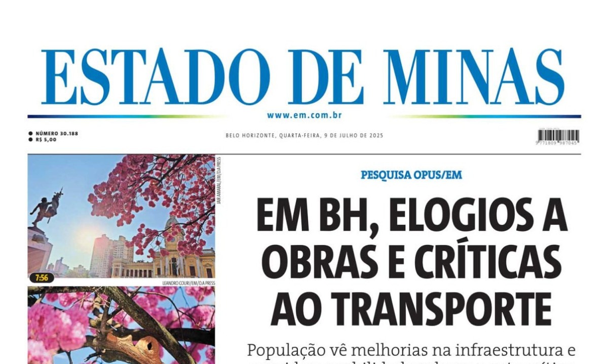 Capa impressa do Estado de Minas de 9/7/2025 - (crédito: Estado de Minas)