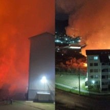 Incêndio atinge parque de BH e ameaça condomínio no bairro Paulo VI - Divulgação/CBMMG