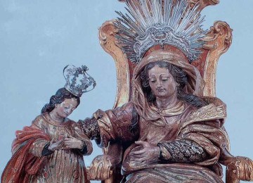 Detalhe da imagem da Santana Mestra que pertence à matriz de Santa Luzia

 -  (crédito: Reprodução)