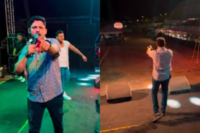Depois de viralizar em 2024 por fazer um show sem plateia em Araguaína (TO), a dupla sertaneja Felipe e Matheus anunciou o fim da parceria após 13 anos de carreira. -  (crédito: Montagem/Reprodução/Redes Sociais)
