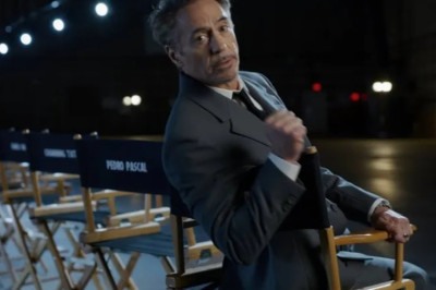 As filmagens de Avengers: Doomsday, no qual Robert Downey Jr. interpreta o Doutor Destino, começaram oficialmente em abril de 2025 no Pinewood Studios, na Inglaterra, com cenas adicionais em locais como Bahrein e o Windsor Great Park . Downey posou na cadeira para foto. - 
