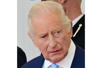 Rei Charles III apareceu em público com olho vrmelho -  (crédito: Getty Images / reprodução)