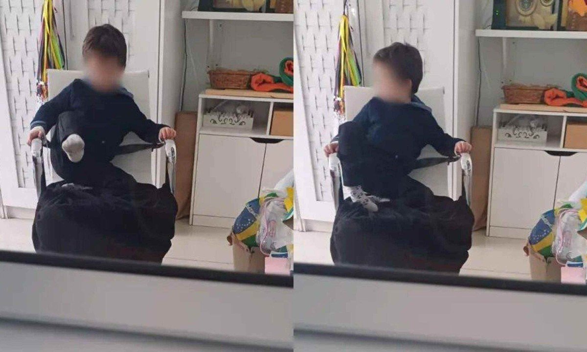 Mais imagens mostram o menino amarrado