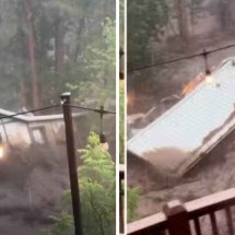 Vídeo: casa é arrastada por enchente no Novo México  - Reprodução