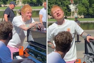 Ed Sheeran cantou 'Perfect' ao lado de pianista de rua -  (crédito: Reprodução / TikTok)