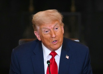 Presidente Donald Trump decidiu por tarifar em 50% os produtos brasileiros que entram no país -  (crédito: Jim WATSON / AFP)