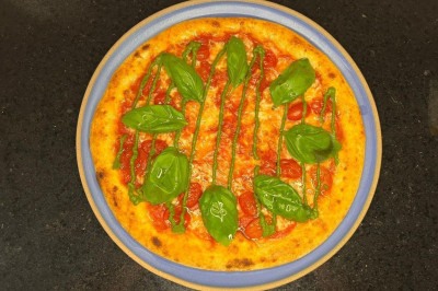 VersÃ£o da marguerita tradicional da pizzaria La Vera -  (crédito: La Vera/ DivulgaÃ§Ã£o )