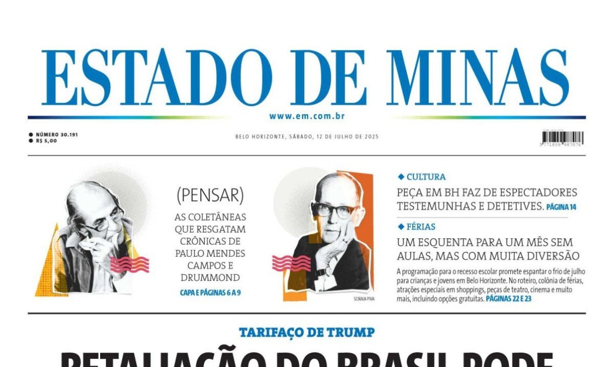 Capa impressa do Estado de Minas de 12/7/2025 -  (crédito: Estado de Minas)