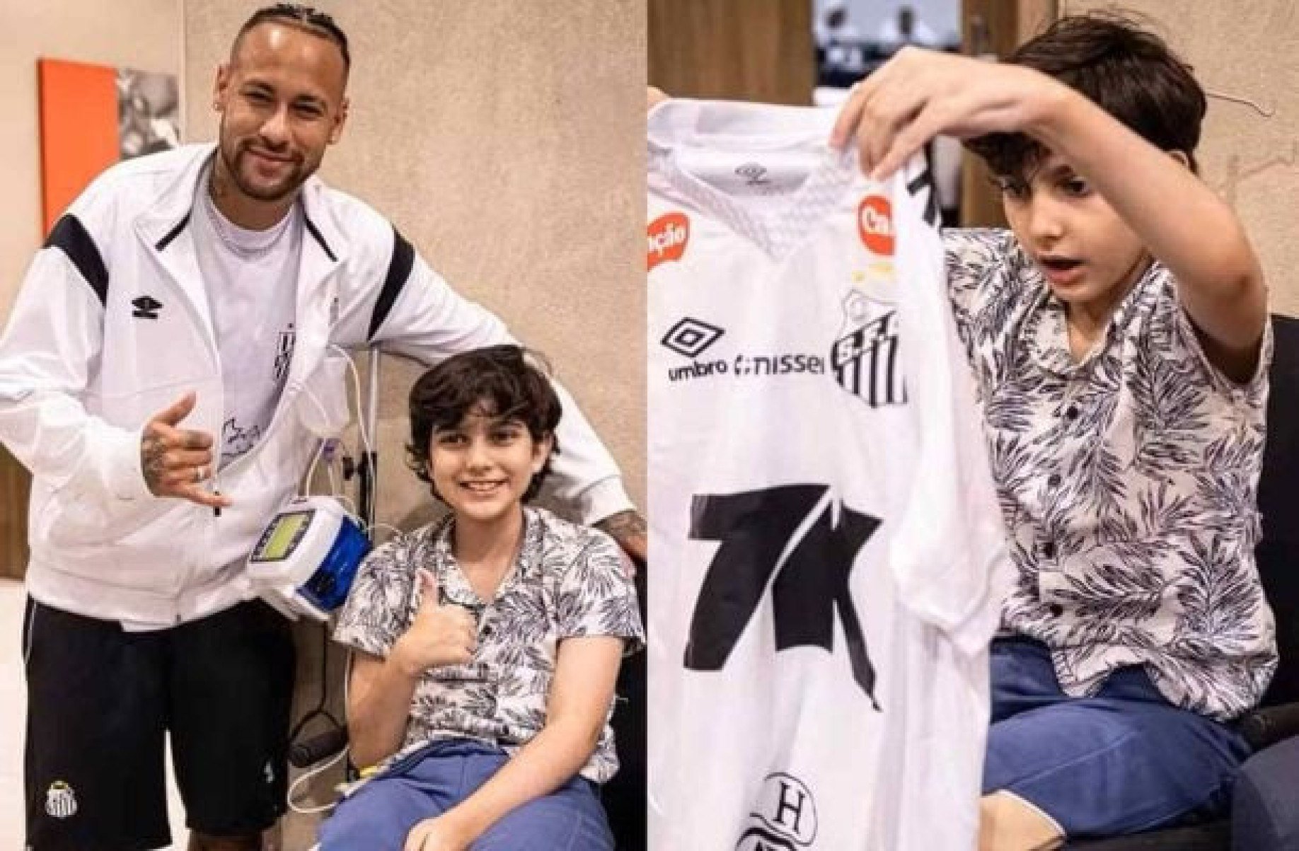 Dentro e fora de campo: Neymar realiza sonho de torcedor com síndrome rara