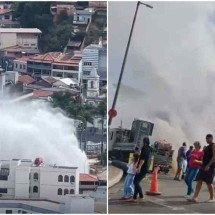 Mais de 50 bairros de Nova Lima ficaram sem água após rompimento de adutora - Redes Sociais / Reprodução