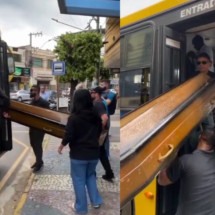 Caixão em ônibus, "velório" de gente viva: Brincadeiras de mau gosto viralizam na web - Reprodução redes sociais 