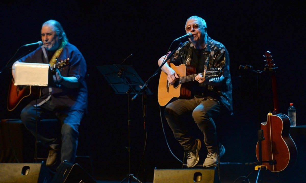 Show de despedida de Sá & Guarabyra traz momento de nostalgia e técnica apurada, sem o impacto que um adeus histórico merecia. -  (crédito: Túlio Santos/E.M./D.A.Press)