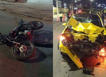 O motociclista e o motorista do carro não possuem carteira de habilitação -  (crédito: Divulgação/Transcon)