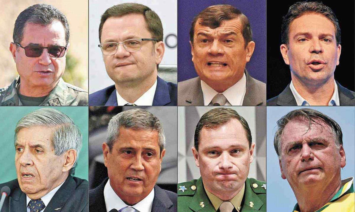 Bolsonaro e sete aliados estão sendo julgados no STF por tentativa de golpe de Estado - (crédito: AFP) Bolsonaro e sete aliados estão sendo julgados no STF por tentativa de golpe de Estado - (crédito: AFP)