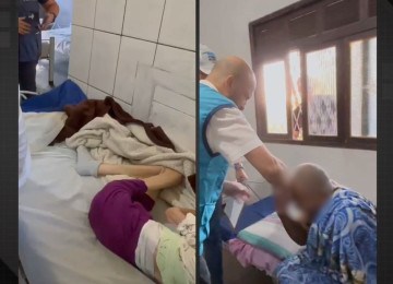 Frame de vídeo de redes sociais mostra que idosos foram encontrados em asilo clandestino em condições críticas  -  (crédito: Reprodução/Dailymotion)