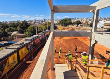 Obras da Estação Nova Suíça, na Linha 2 -  (crédito: Jair Amaral/Em/D.A Press)