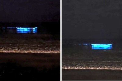 Ondas azul neon foram registradas em Santa Catarina -  (crédito: Reprodução)