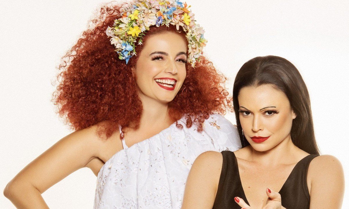 As atrizes Emanuelle Araújo e Carol Costa como Clara Nunes e Bibi Ferreira