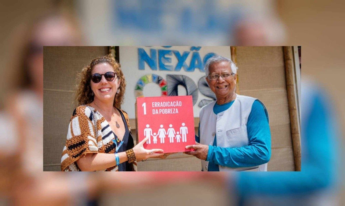 Ticiane Rolim Queiróz e voluntário do Somos Um -  (crédito: Divulgação/Somos Um)
