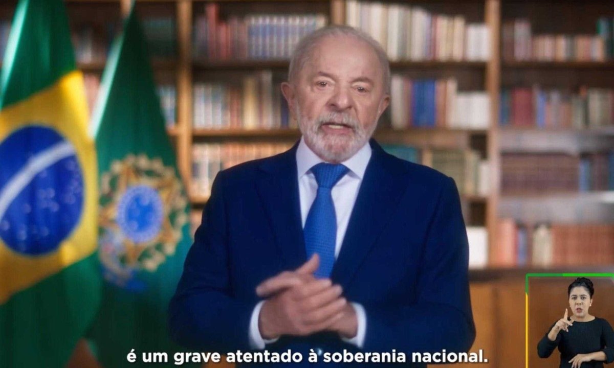 Presidente Lula responde &agrave;s acusa&ccedil;&otilde;es de Donald Trump em pronunciamento &agrave; na&ccedil;&atilde;o e afirma que Brasil vai buscar negociar -  (crédito: Reprodu&ccedil;&atilde;o/Redes Sociais)