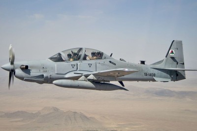 A-29 Super Tucano, aeronave brasileira exportada para a Força Aérea do Afeganistão -  (crédito: U.S. Air Forces Central Command)