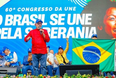 Presidente da República, Luiz Inácio Lula da Silva, durante cerimônia de abertura do 60º CONUNE – Congresso da União Nacional dos Estudantes -  (crédito: Ricardo Stuckert / PR)