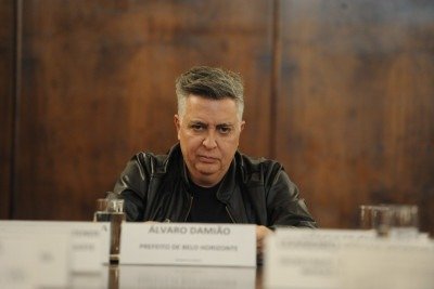 Prefeito de Belo Horizonte, Álvaro Damião, em cerimônia na Prefeitura de BH  -  (crédito: Alexandre Guzanshe/EM/D.A. Press)