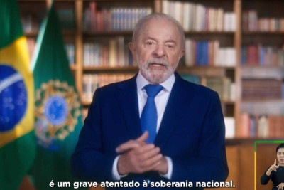 Presidente Lula responde às acusações de Donald Trump em pronunciamento à nação e afirma que Brasil vai buscar negociar -  (crédito: Reprodução/Redes Sociais)