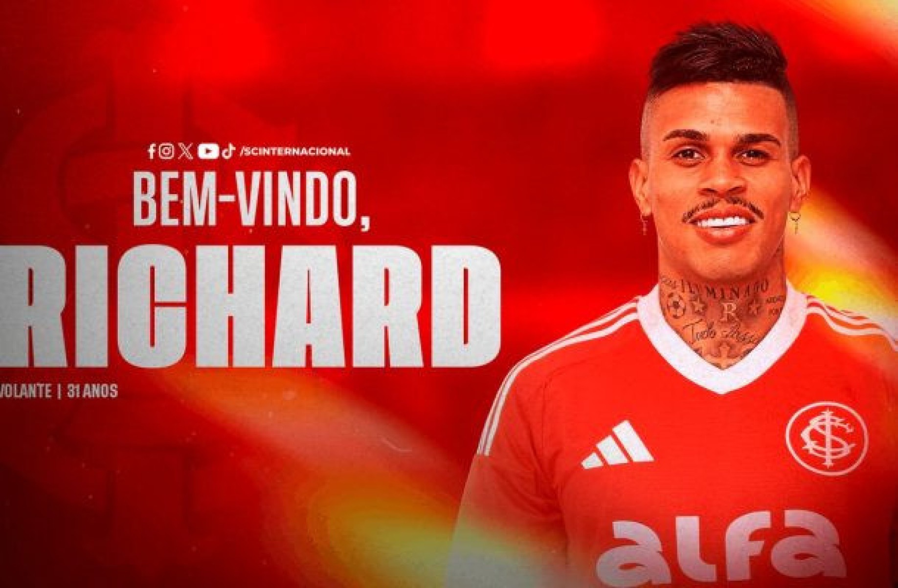 Internacional anuncia a contratação do volante Richard Internacional anuncia a contratação do volante Richard