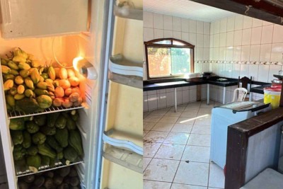 Fiscalização encontrou alimentos vencidos e internos vivendo sem a mínima estrutura de higiene -  (crédito: Divulgação/26º Batalhão (PMMG))