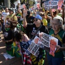 Bolsonaristas fazem ato contra Moraes na Praça da Liberdade - Túlio Santos/EM/D.A Press